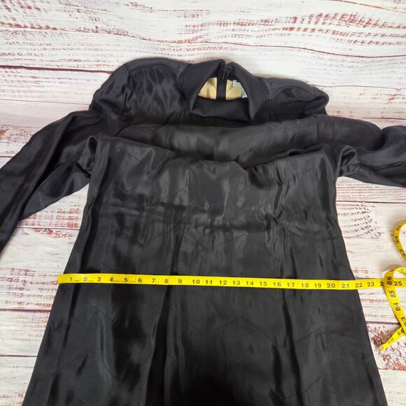 COS Black Satin Midi Turtleneck Dress Sz 12 Relaxed Fit Modern Luxury Minimalist - Picture 14 of 16